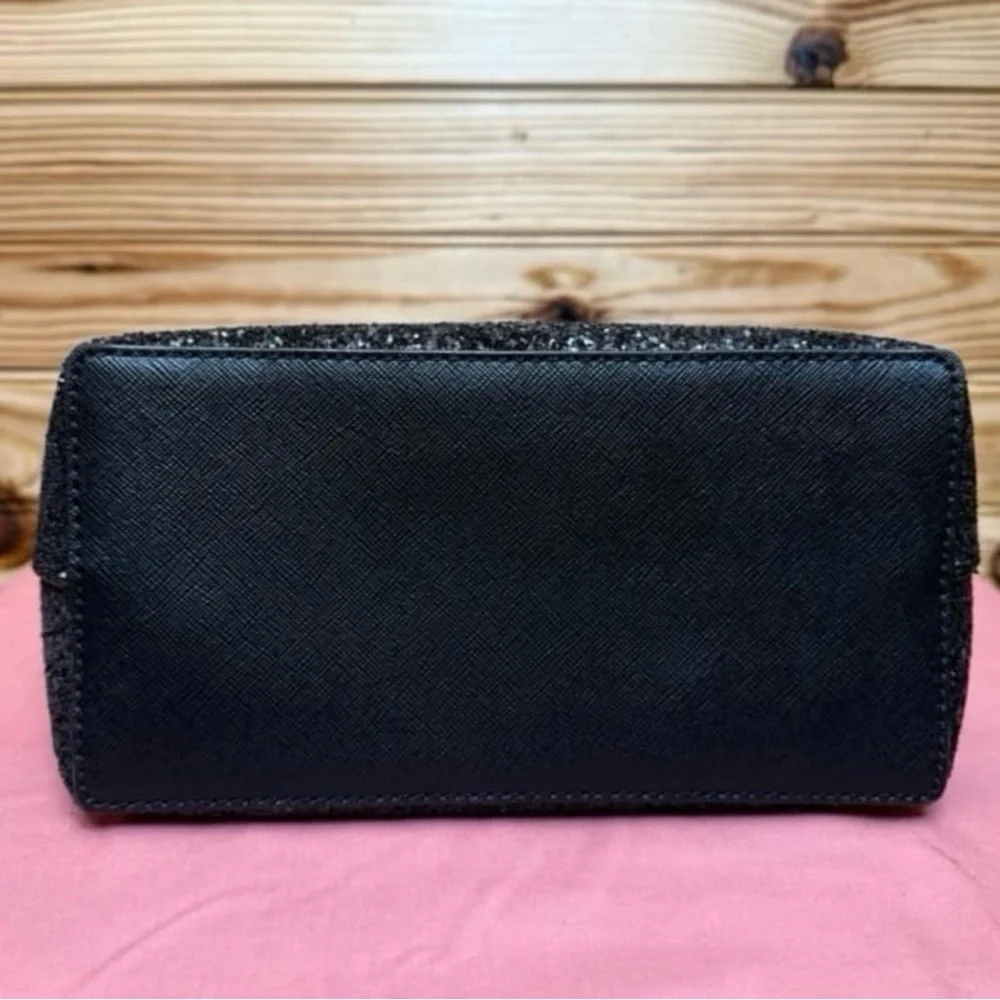 Kate Spade Ina Greta Court Black Glitter sparkle Satchel Mini Tote crossbody